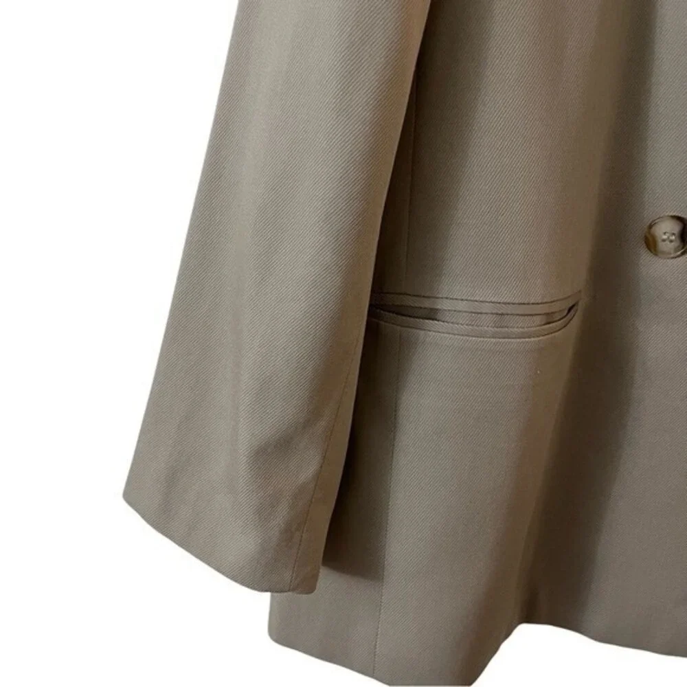 Madewell Double Breasted Caldwell Blazer Jacket Tan Beige Tencel‎ Blend XL